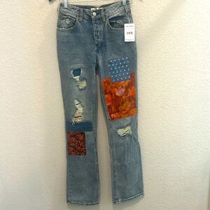 Free people orange blossom bootcut jeans size 24 NWT